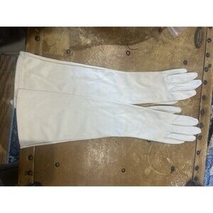 Vintage CRESCENDOE Caresse Formal Nylon Elbow Length Gloves Off-White Womens 6